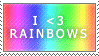 i heart rainbows stamp
